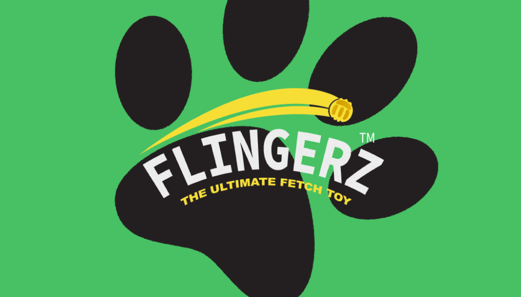 a green and black paw print with black and yellow text